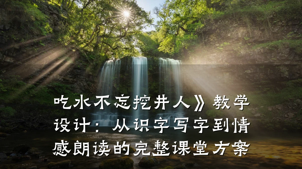 吃水不忘挖井人》教学设计:从识字写字到情感朗读的完整课堂方案