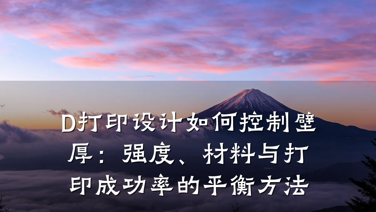 D打印设计如何控制壁厚:强度、材料与打印成功率的平衡方法