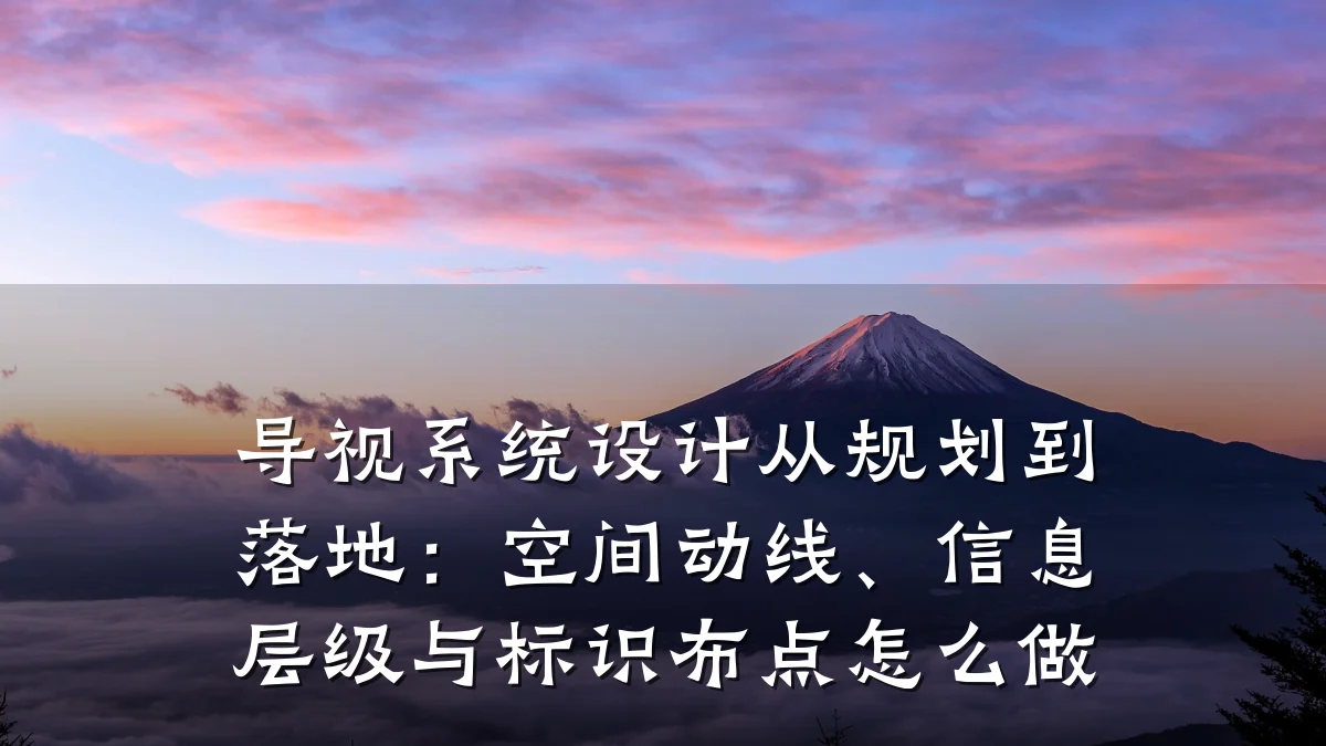 导视系统设计从规划到落地：空间动线、信息层级与标识布点怎么做