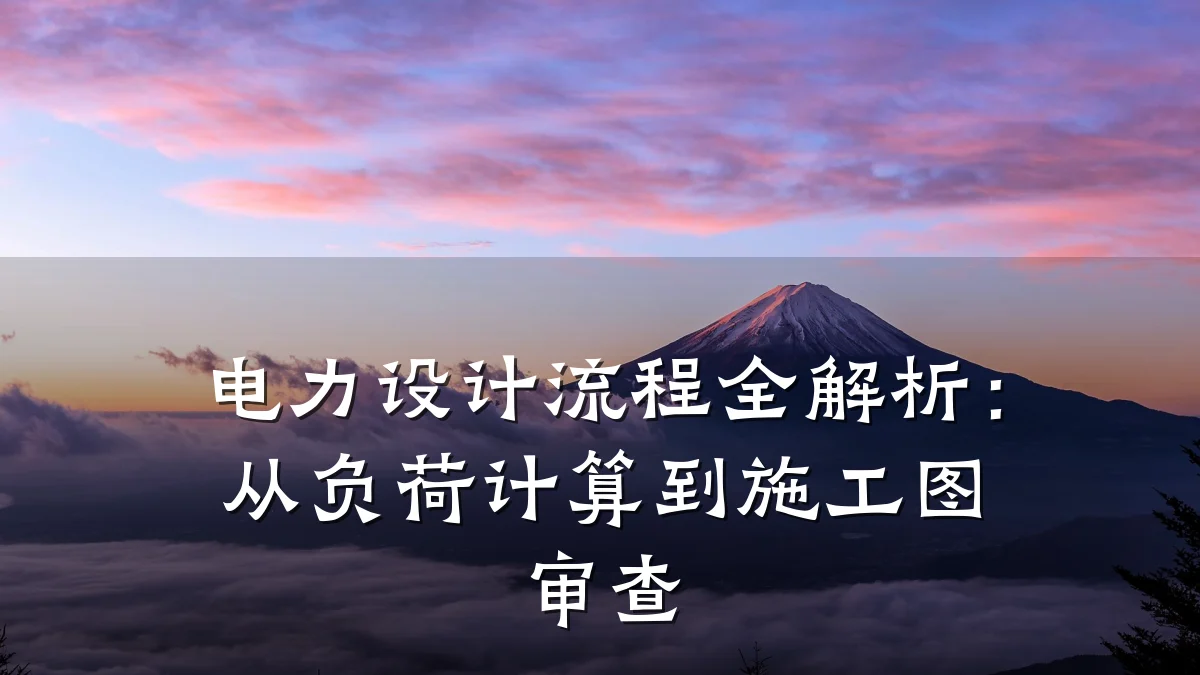 电力设计流程全解析:从负荷计算到施工图审查