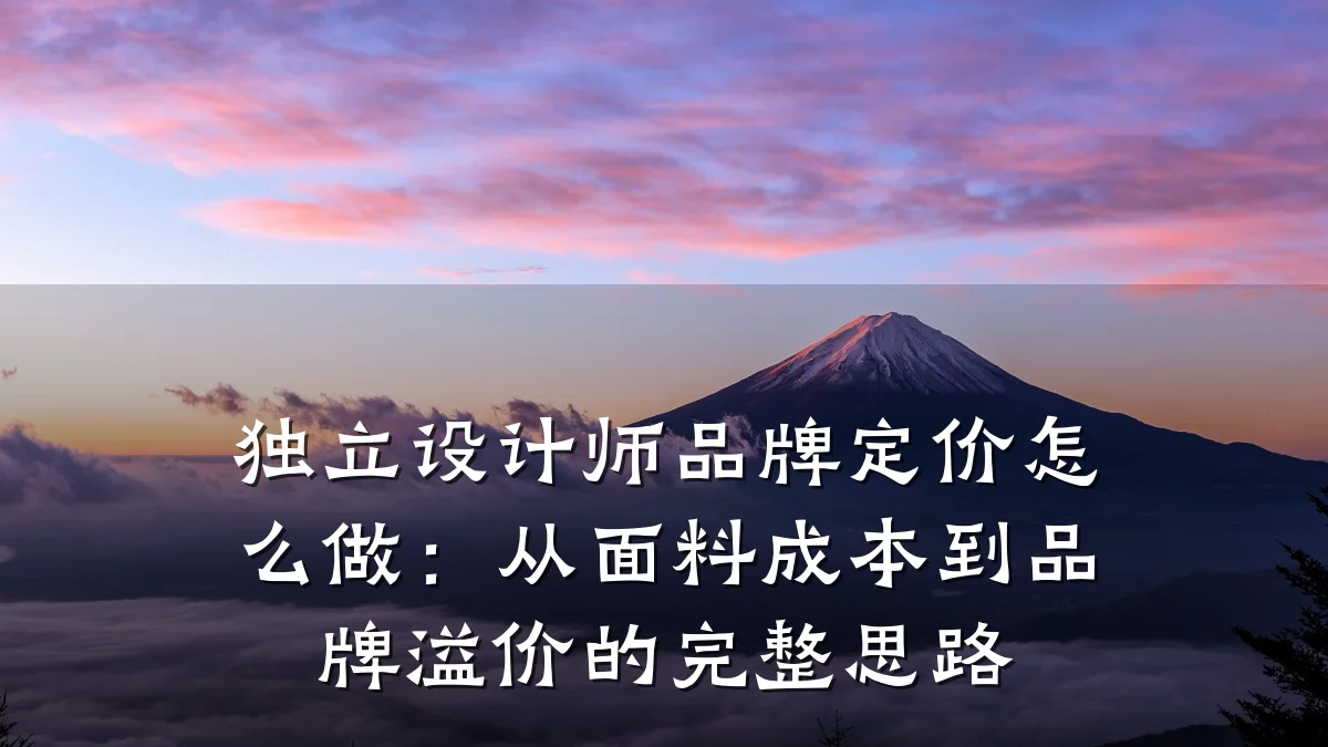 独立设计师品牌定价怎么做：从面料成本到品牌溢价的完整思路