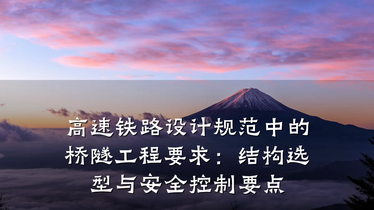 高速铁路设计规范中的桥隧工程要求:结构选型与安全控制要点