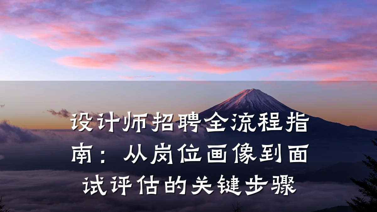 设计师招聘全流程指南:从岗位画像到面试评估的关键步骤