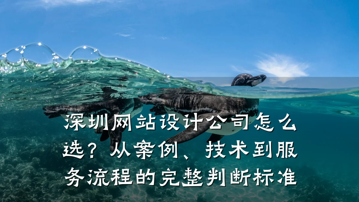 深圳网站设计公司怎么选?从案例、技术到服务流程的完整判断标准