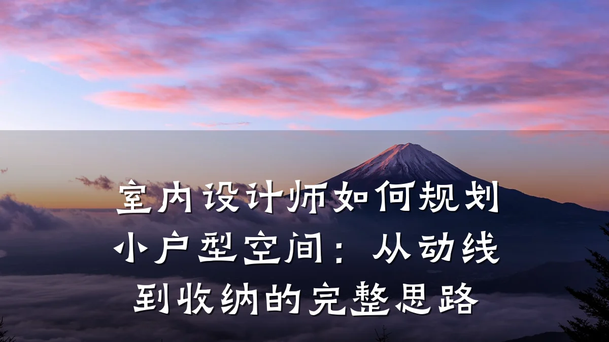 室内设计师如何规划小户型空间:从动线到收纳的完整思路
