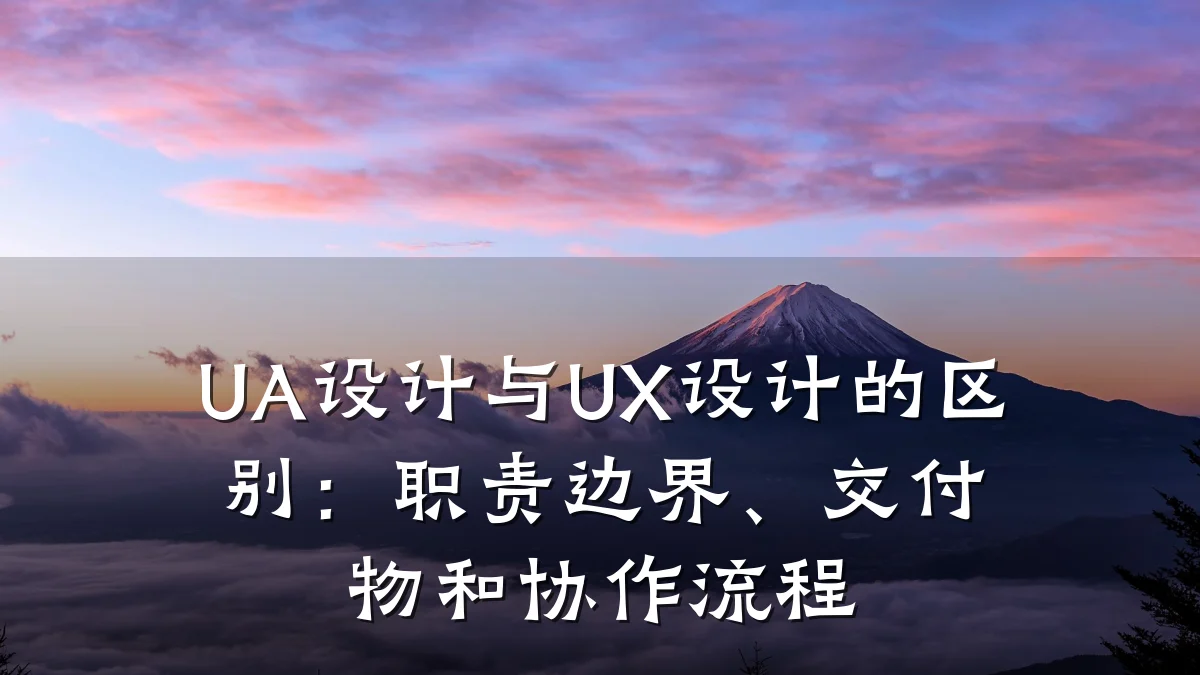 UA设计与UX设计的区别:职责边界、交付物和协作流程