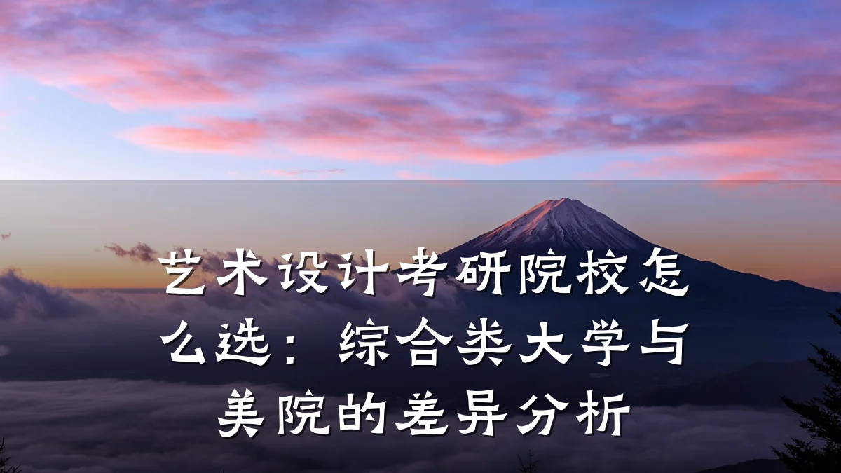 艺术设计考研院校怎么选:综合类大学与美院的差异分析