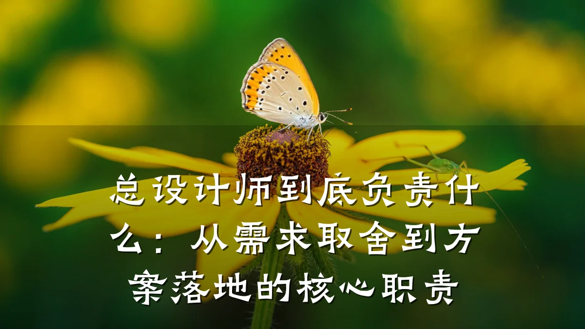 总设计师到底负责什么:从需求取舍到方案落地的核心职责
