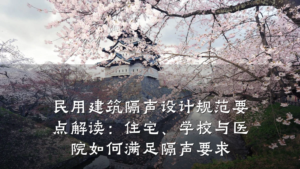 民用建筑隔声设计规范要点解读：住宅、学校与医院如何满足隔声要求