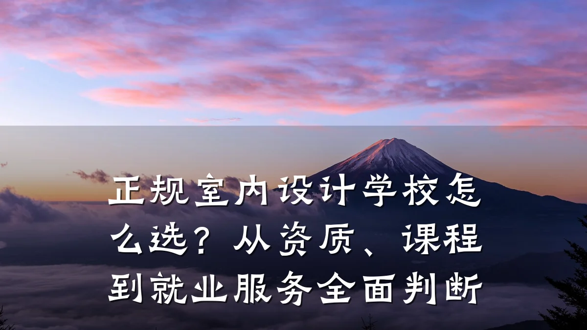 正规室内设计学校怎么选?从资质、课程到就业服务全面判断