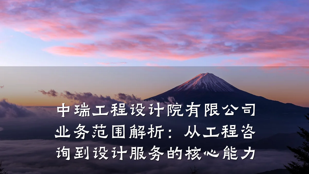 中瑞工程设计院有限公司业务范围解析:从工程咨询到设计服务的核心能力