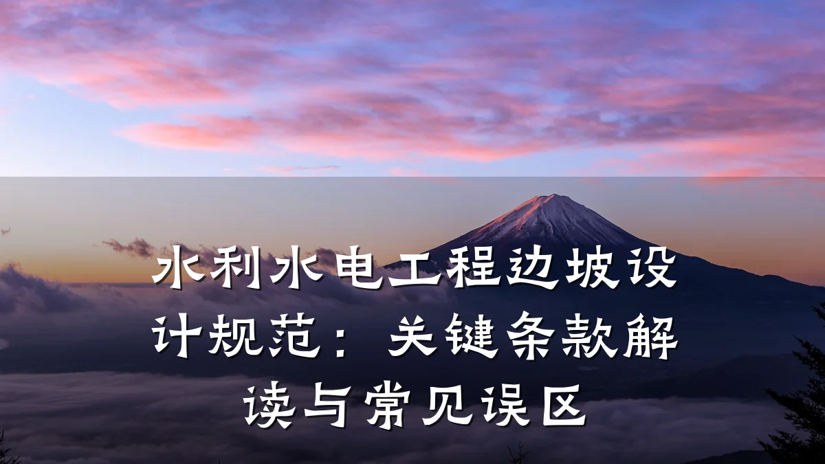 水利水电工程边坡设计规范:关键条款解读与常见误区