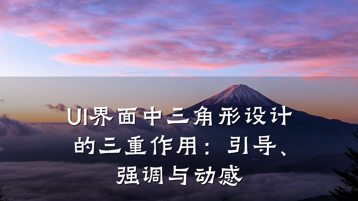 UI界面中三角形设计的三重作用：引导、强调与动感