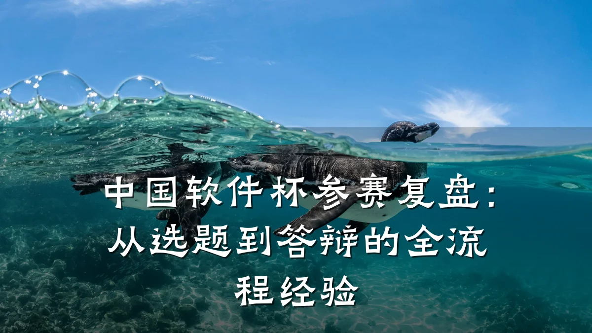 中国软件杯参赛复盘：从选题到答辩的全流程经验