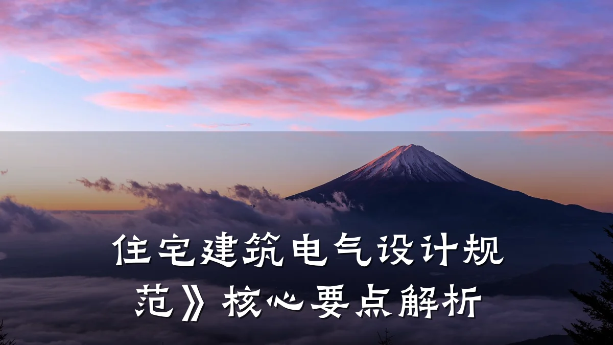 住宅建筑电气设计规范》核心要点解析