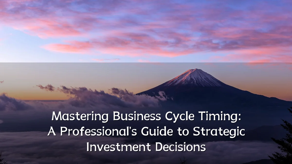 Mastering Business Cycle Timing: A Professional's Guide to Strategic Investment Decisions